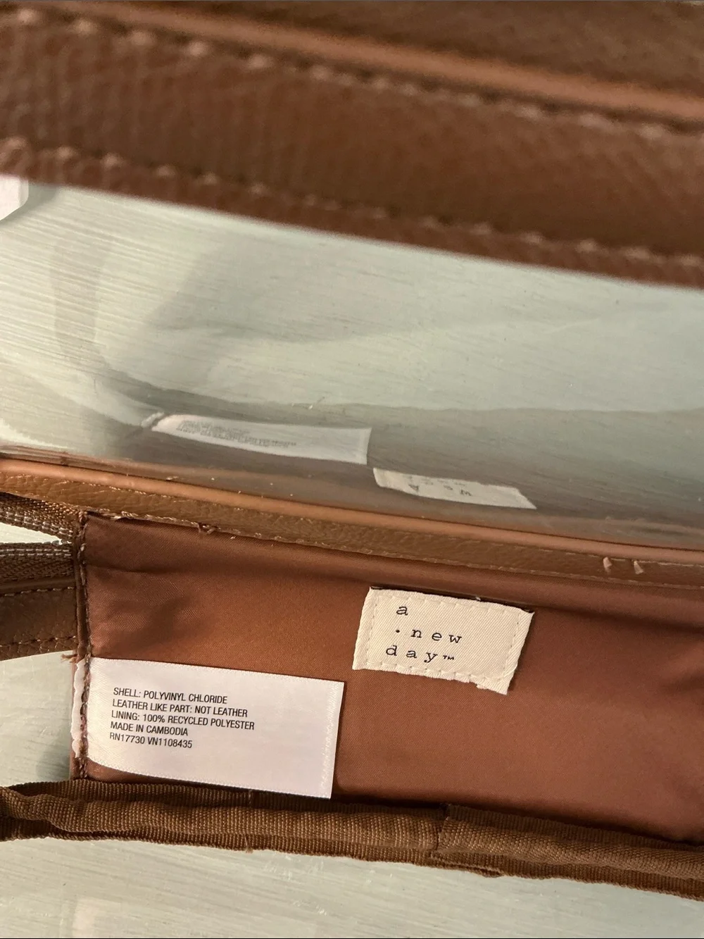 a new day Brown Clear Makeup Travel Case New